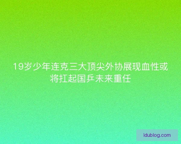 19岁少年连克三大顶尖外协展现血性或将扛起国乒未来重任 19岁少年连克三大顶尖外协展现血性或将扛起国乒未来重任